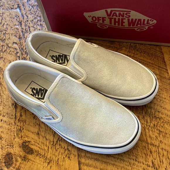 Vans Shoes - Vans classic slip on metallic white